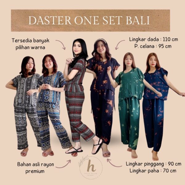 Daster Babydoll Panjang Bali/Pejamas/Baju Tidur Oneset Balu