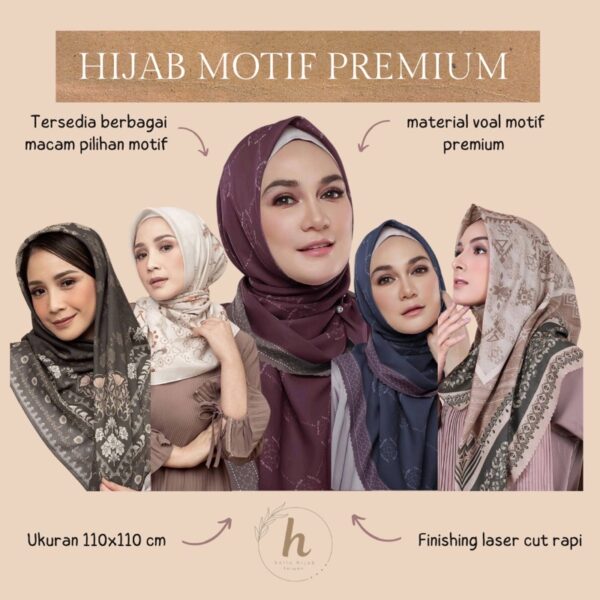 Hijab Motif/Kerudung Segiempat Motif/Jilbab Motif/Veil