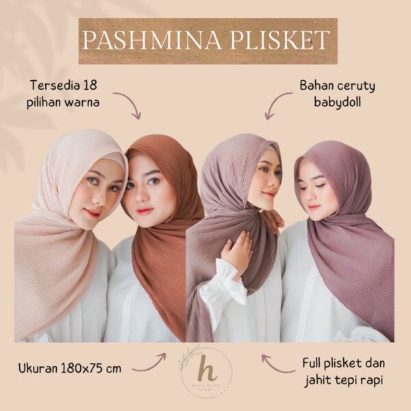 Hijab Pasmina Plisket/Kerudung Jilbab Pasmina Plisket