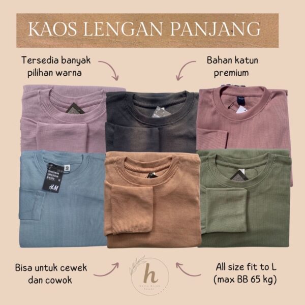 Kaos Polos Lengan Panjang/Kaos Wanita Panjang/Shirt