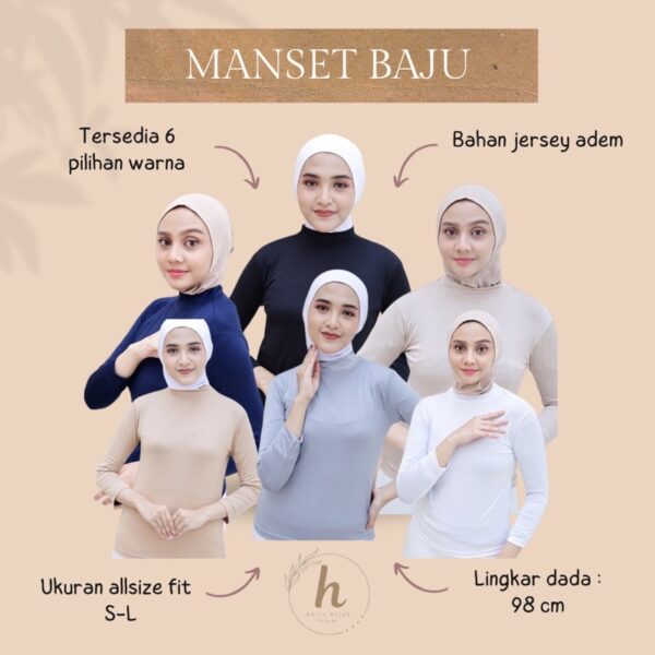 Manset Baju Muslim/Inner Baju Lengan Panjang/Kaos