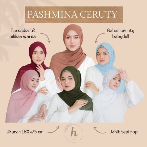 Pasmina Ceruty BabyDoll//Hijab Pasmina/Kerudung Pasmina